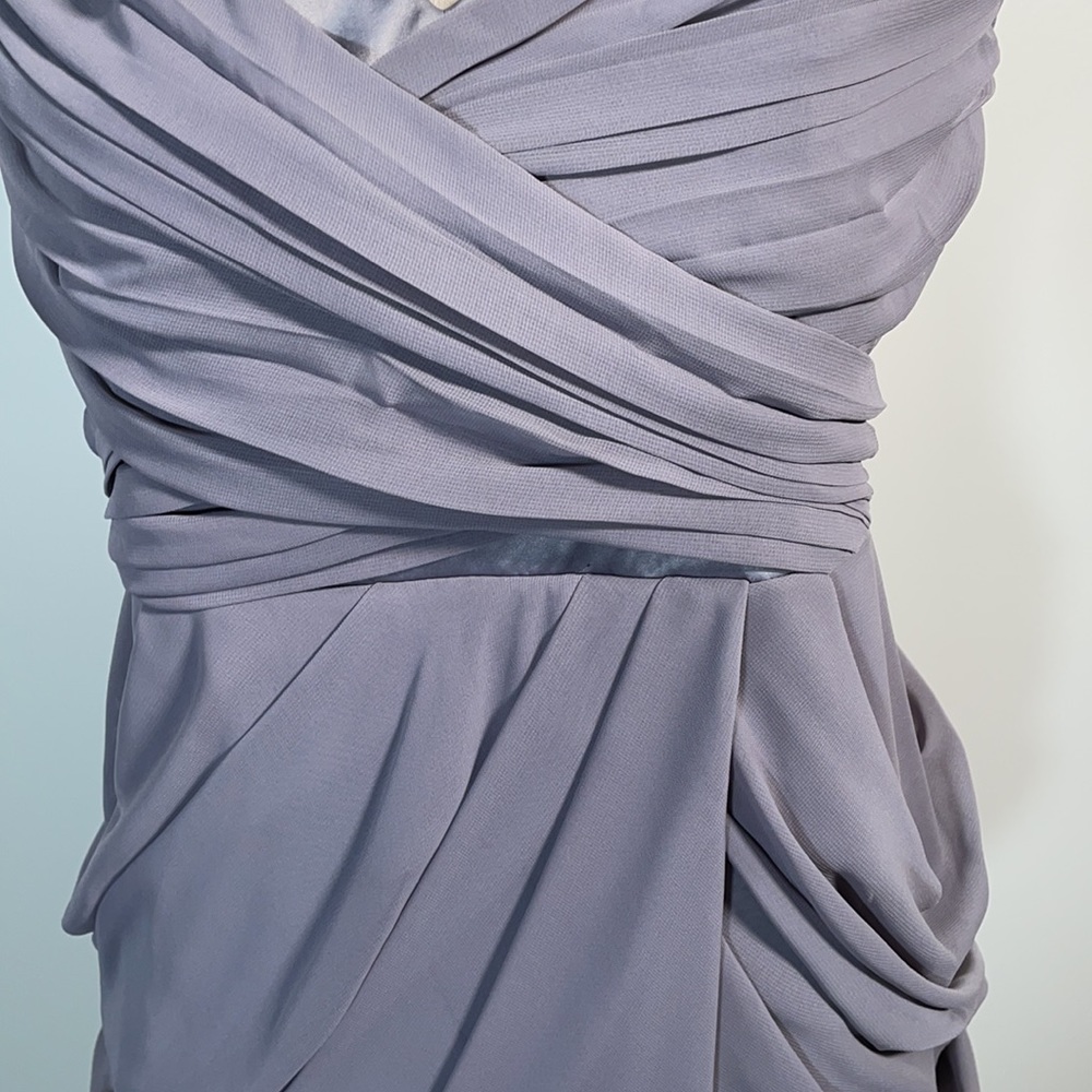 Walter Baker Grey Ruched Tie Back Sleeveless Halter Mini Dress M - Picture 5 of 16